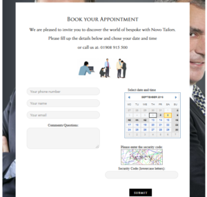 Appointment-Booking-300x286 ECorporate.co delivers local business website www.NovoTailors.co.uk %categories